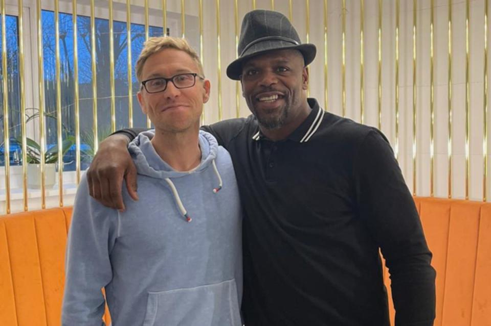 Russell Howard and Kiyan's father, Dr Mark Prince OBE (Supplied)