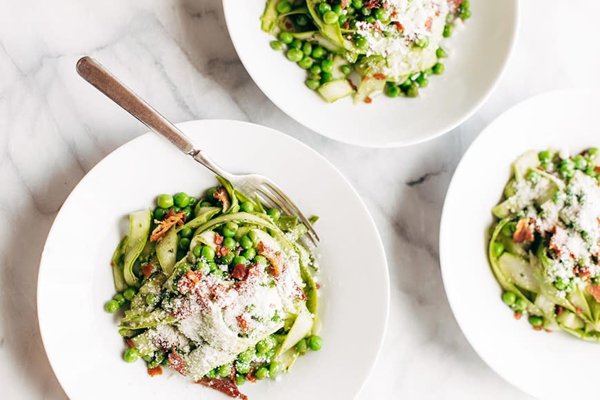 Pesto Asparagus Noodles from Pinch of Yum