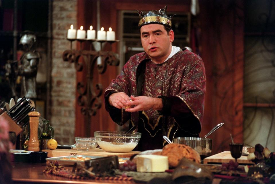 It was the year 2000 and Emeril Lagasse cooked during his "Emeril Live" show with a medieval theme. The show was on the then-new Food Network.