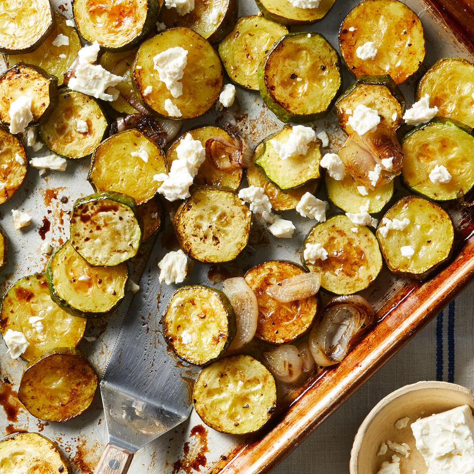 Balsamic Roasted Zucchini with Feta