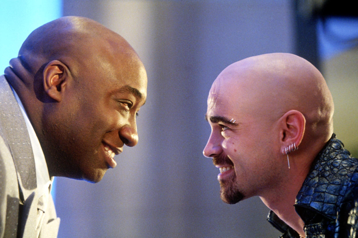 Michael Clarke Duncan as the Kingpin and Colin Farrell as Bullseye in Daredevil. (Photo: 20thCentFox/Courtesy Everett Collection)