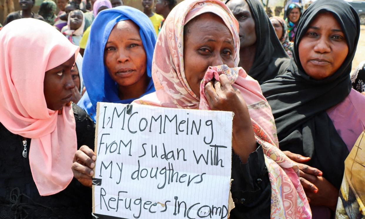 <span>Sudanese women at Gorom camp for displaced people during a visit to South Sudan by the German foreign minister, Annalena Baerbock, 26 January 2024.</span><span>Photograph: Samir Bol/Reuters</span>