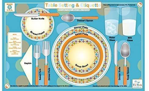 Tot Talk Table Setting &amp; Etiquette Educational Placemat