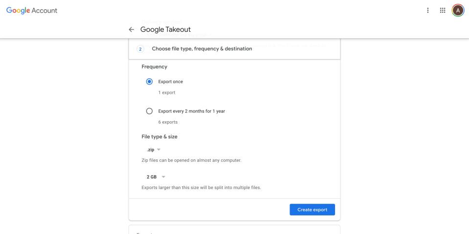 How to archive Google account data 5