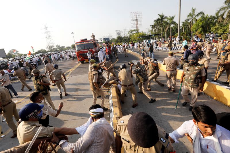 Protest after the death of a rape victim in Noida