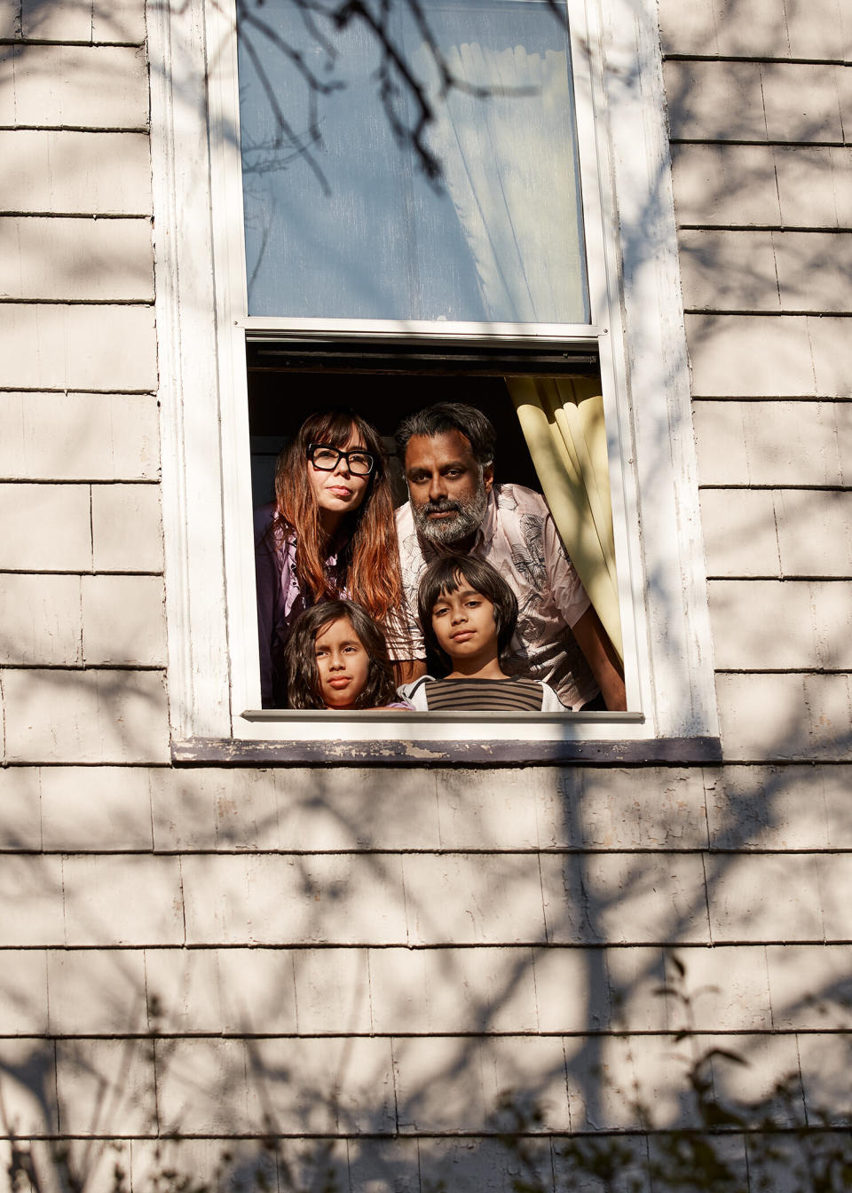 Kat Johnson (left), a writer and editor, and Ryan Bhandari, a workplace strategist, with their 10-year-old son and 7-year-old daughter. <br /><br />"We're all getting more screen time from virtual school and video calls, but, weirdly, quarantine also feels kind of ... wholesome in other ways?" Johnson said. "We jump rope, sew, do archery in the backyard, ride bikes, play cards, re-enact 'The Great British Baking Show' with Play-Doh. Home-schooling is way harder than we thought, and we definitely suck at it, but we are incredibly grateful for how lucky we are. It's hard to know how kids will be changed by this time, but, hopefully, that sense of gratitude always endures."