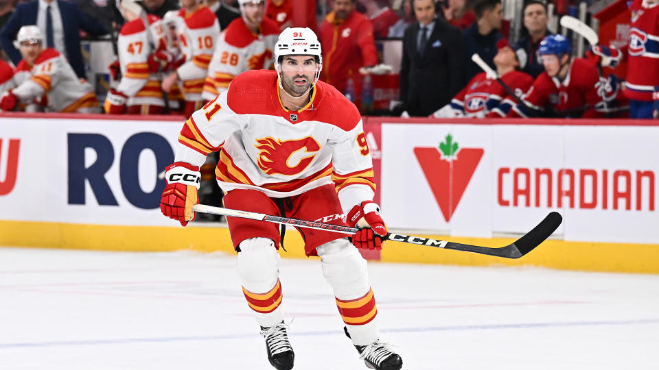 Flames forward Nazem Kadri could be a big boost to your fantasy hockey lineup this week. (Photo by Minas Panagiotakis/Getty Images)