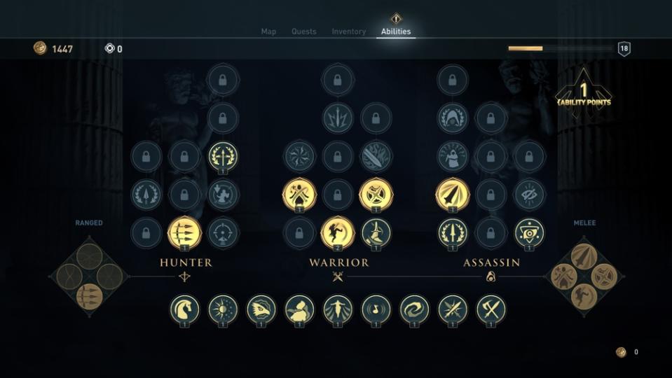 ‘Odyssey’s’ upgrade menu.