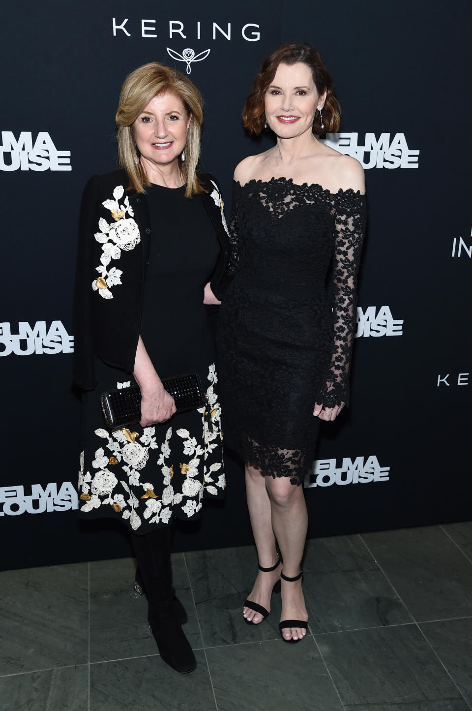 La fundadora del Huffington Post tampoco quiso perderse el reencuentro de Geena Davis y Susan Sarandon. (Foto: Jamie McCarthy / Getty Images)