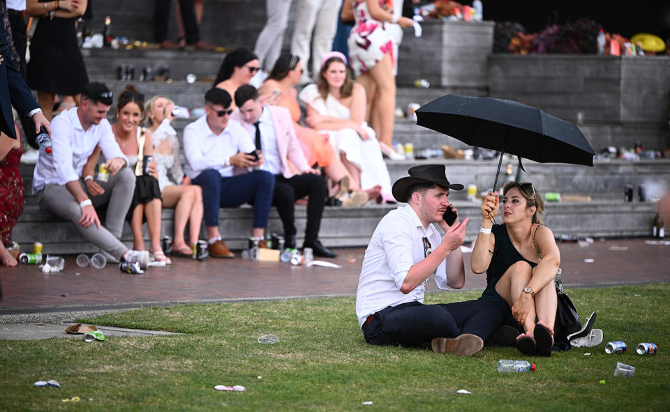 Melbourne Cup racegoers at Flemington.