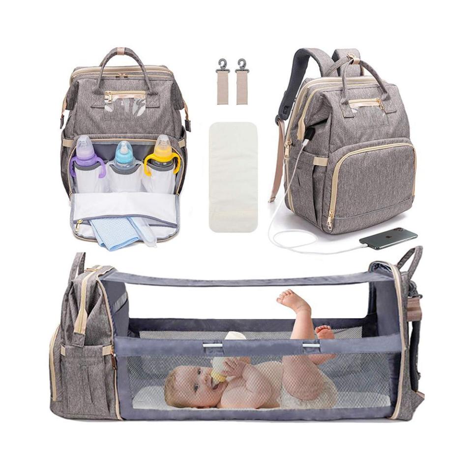 5) 3-in-1 Diaper Bag Backpack with Changing Station