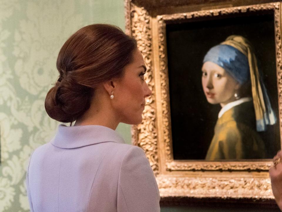 The Princess of Wales views Vermeer’s painting ‘Girl with a Pearl Earring’ in January (PA Archive)