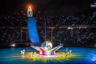 <p>The Olympic flame is seen in the cauldron during the closing ceremony of the Pyeongchang 2018 Winter Olympic Games at the Pyeongchang Stadium on February 25, 2018. / AFP PHOTO / Christof STACHE </p>