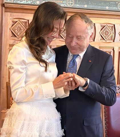 <p>Michelle Yeoh/Intagram</p> Michelle Yeoh and husband Jean Todt at their July 2023 wedding in Geneva.