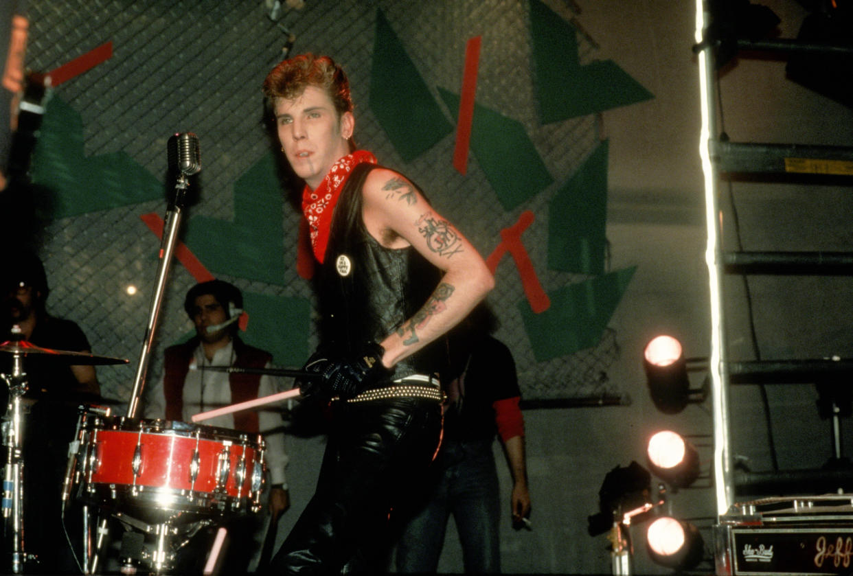 Slim Jim Phantom and the Stray Cats in concert circa 1983. (Photo: Robin Platzer/IMAGES/Getty Images)