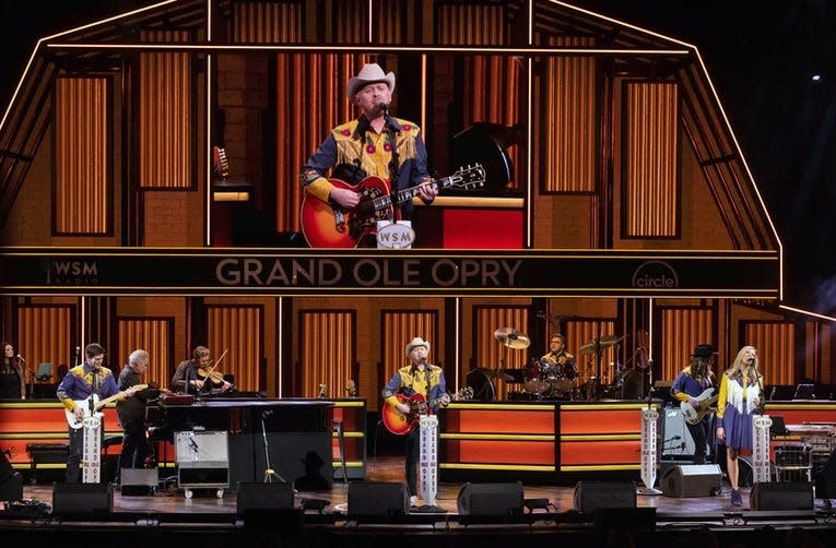 The Shootouts are shown making their debut at the Grand Ole Opry in Nashville, Tenn. The Akron, Ohio-based Americana band performs May 10, 2023, at the Goshen Brewing Company.