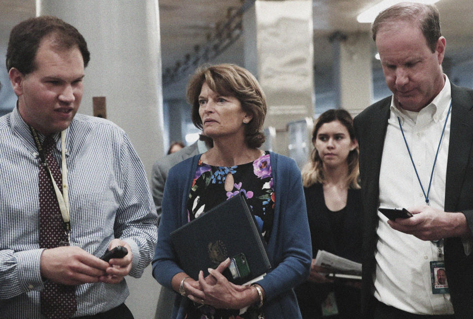 Sen. Lisa Murkowski, R-Alaska, talks to reporters, June 20, 2018. (Photo: Jacquelyn Martin/AP)