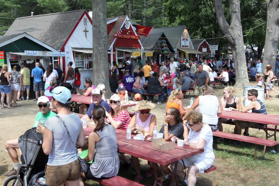 Fair goers enjoy the variety of food at the 2016 Washington County Fair.