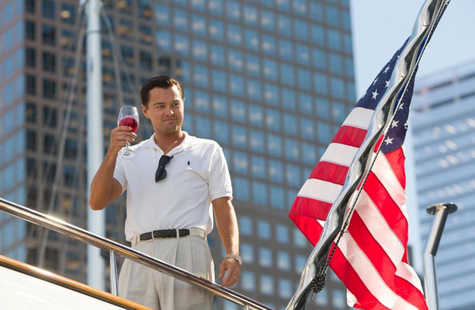 This film image released by Paramount Pictures shows Leonardo DiCaprio as Jordan Belfort in a scene from "The Wolf of Wall Street." (AP Photo/Paramount Pictures, Mary Cybulski)