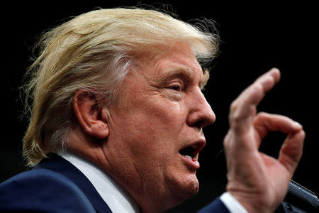 Republican U.S. presidential nominee Donald Trump holds a campaign rally in Johnstown, Pennsylvania, U.S. October 21, 2016. REUTERS/Jonathan Ernst