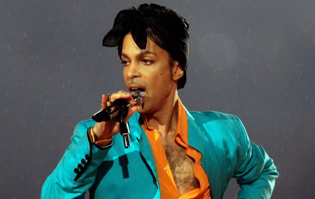 Prince performs during the halftime show at the 2007 Super Bowl in Miami. (Photo: AP Photo/Alex Brandon via Associated Press)