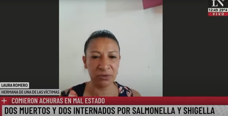 Laura Romero, la hermana de uno de los fallecidos por consumo de achuras en mal estado