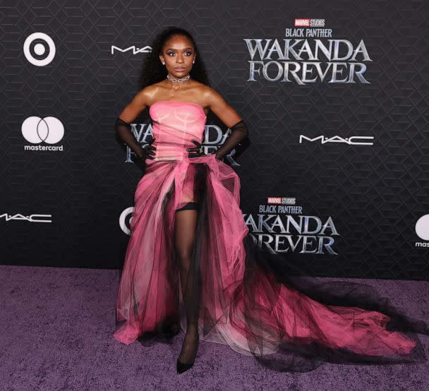 PHOTO: Dominique Thorne attends Marvel Studios' 'Black Panther: Wakanda Forever' premiere at Dolby Theatre on Oct. 26, 2022 in Hollywood, Calif. (Amy Sussman/WireImage via Getty Images)