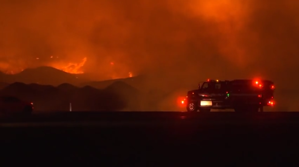 A 14,000-acre fire broke out Saturday night near Tracy (KRON4 Photo).