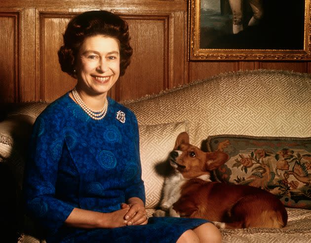 Queen Elizabeth II smiles in the salon at Sandringham House. (Photo: Bettmann via Getty Images)