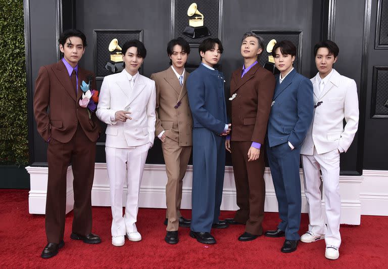 La banda BTS, en la entrega de los Grammy realizada este año en Las Vegas