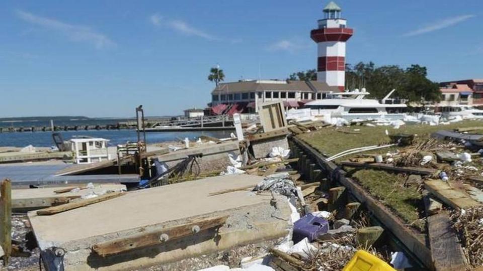 Harbour Town on Hilton Head Island after Hurricane Matthew struck in October 2016.