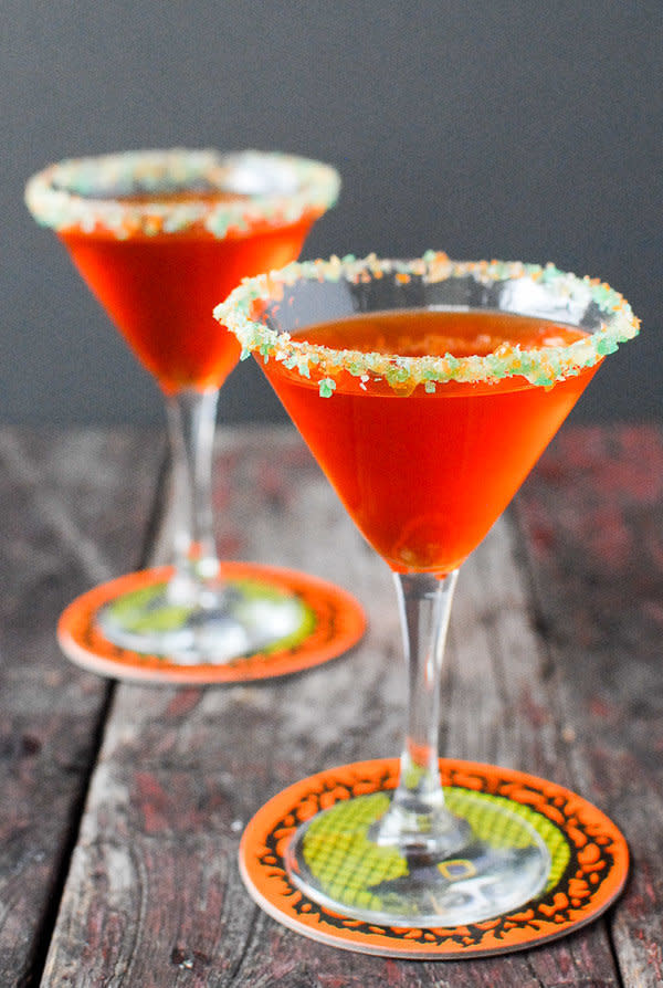 <strong>Get the <a href="http://boulderlocavore.com/candy-corn-martini-with-pop-rocks-rim/" target="_blank">Candy Corn Martini with Pop Rocks Rim recipe</a>&nbsp;from Boulder Locavore</strong>