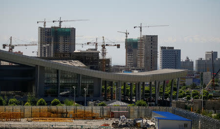 Construction site is seen at Chinese side of the China-Kazakhstan Khorgos International Border Cooperation Center (ICBC), in Khorgos, China May 12, 2017. Picture taken May 12, 2017. REUTERS/Shamil Zhumatov