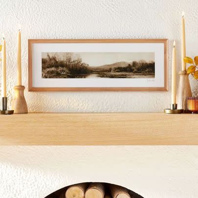 A framed tranquil river scene