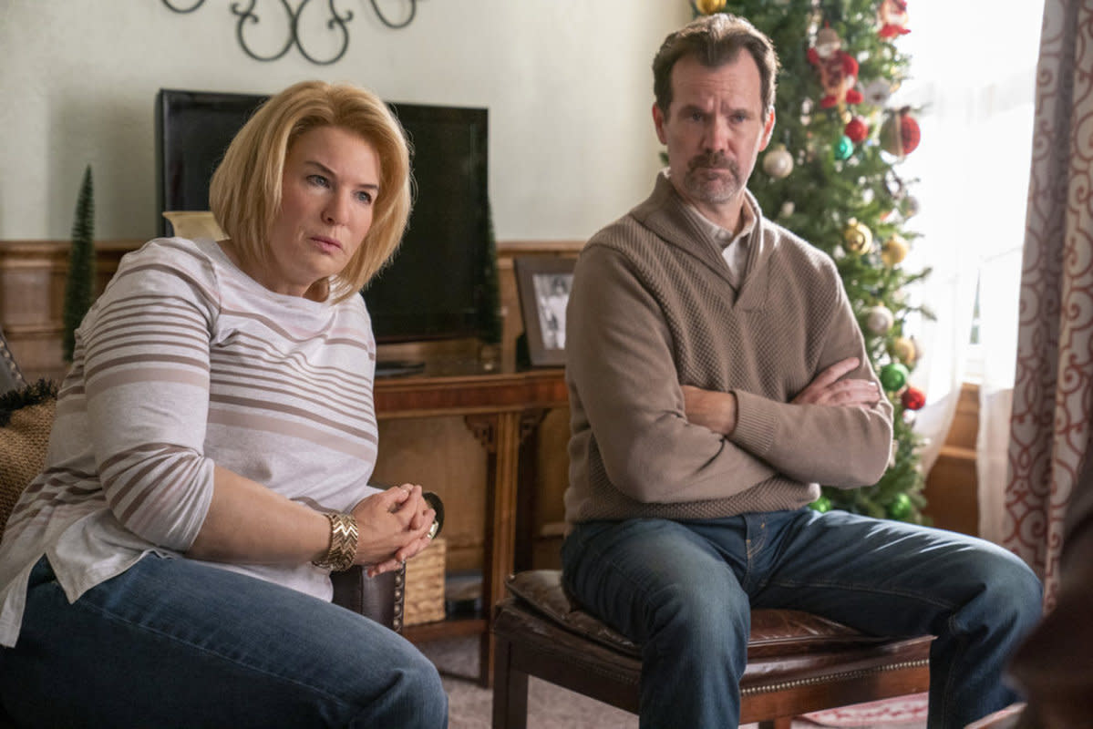 THE THING ABOUT PAM -- "She's a Helper" Episode 102 -- Pictured: (l-r) Renée Zellweger as Pam Hupp, Sean Bridgers as Mark Hupp -- (Photo by: Skip Bolen/NBC)