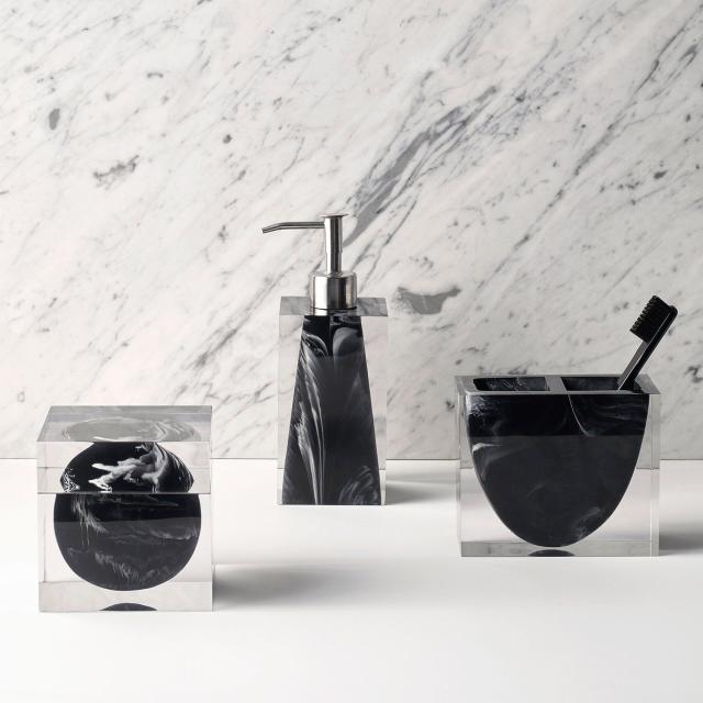 Acacia Wood Black Marble Bath Accessories