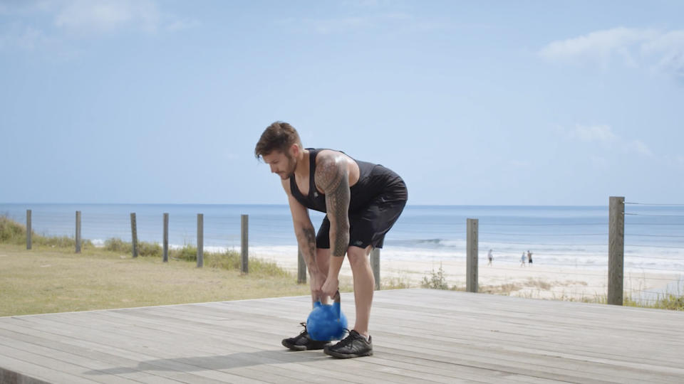 Luke Zocchi performing a Romanian deadlift