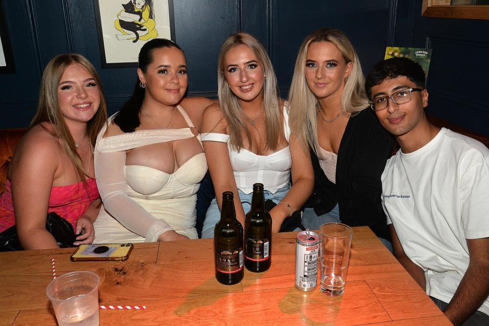 Students who celebrated their exam success at a results party at Bennetts Bar and Nightclub on Thursday night. PT43-204. (Photo: Tony Hendron)