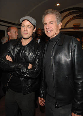 Brad Pitt and Warren Beatty at the Westwood premiere of Paramount Pictures' Beowulf
