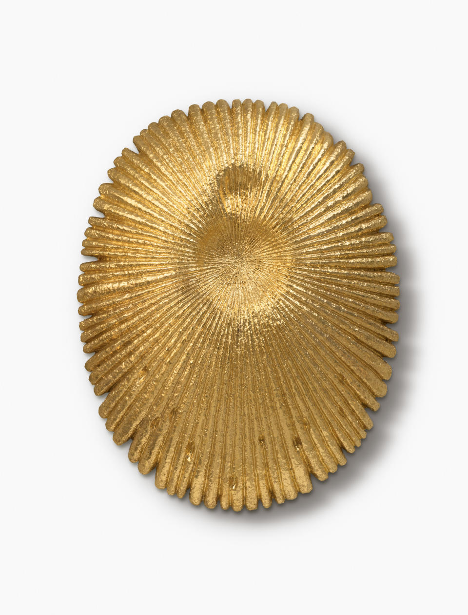 "Zwam 3" sculpture by Johan Creten in gold luster on glazed stoneware.