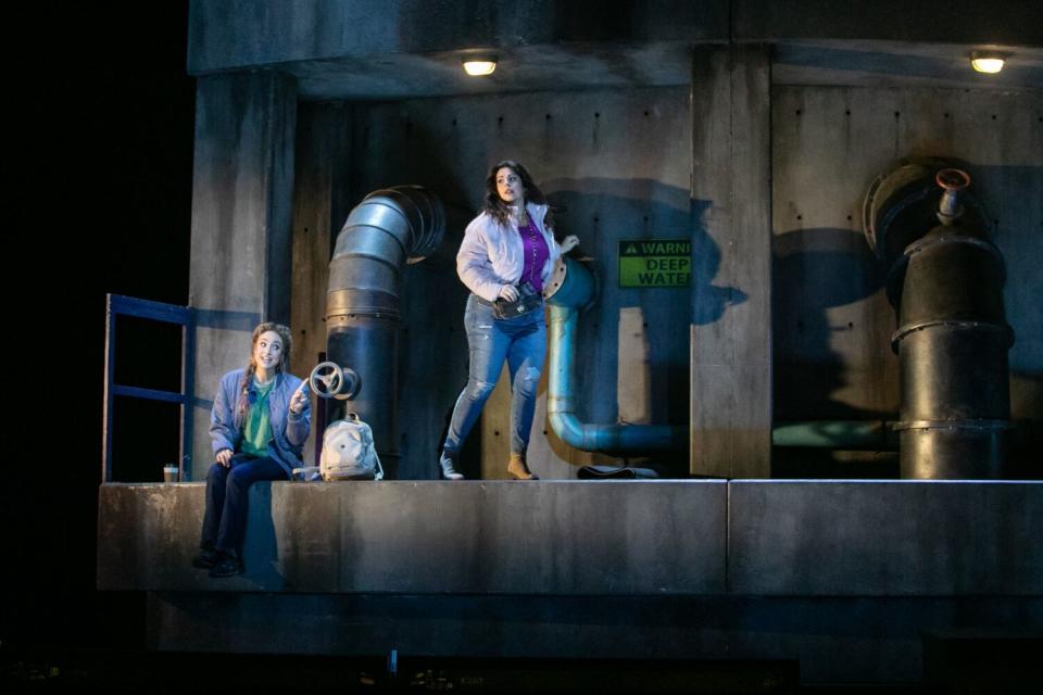 Madeleine Lyon (left) performs with Amanda Woodbury in L.A. Opera's new production of "Lucia di Lammermoor."