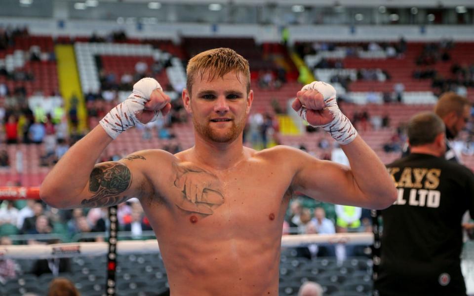 Andy Townend celebrates beating Jon Kays during their Commonwealth Super-Featherweight Championship - Credit: PA