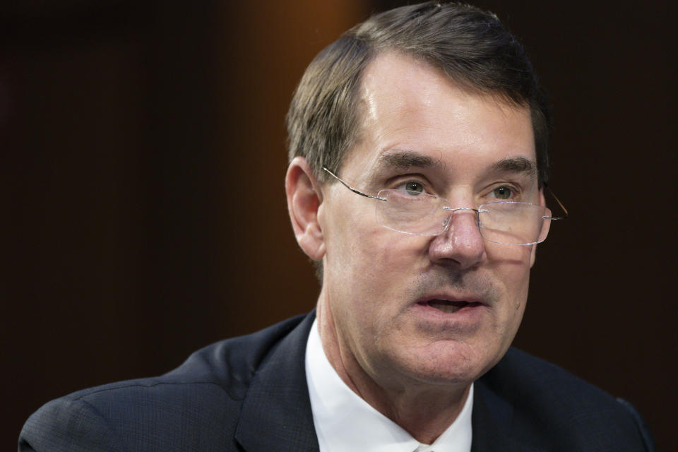 The PNC Financial Services Group Chairman, President, and CEO William Demchak, testifies at a Senate Banking Committee annual Wall Street oversight hearing, Thursday, Sept. 22, 2022, on Capitol Hill in Washington. (AP Photo/Jacquelyn Martin)