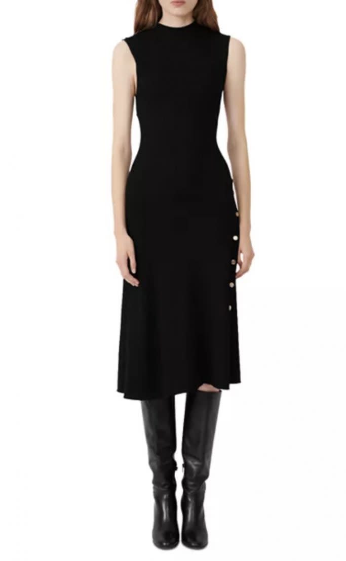 Maje Roxie Ribbed Midi Dress