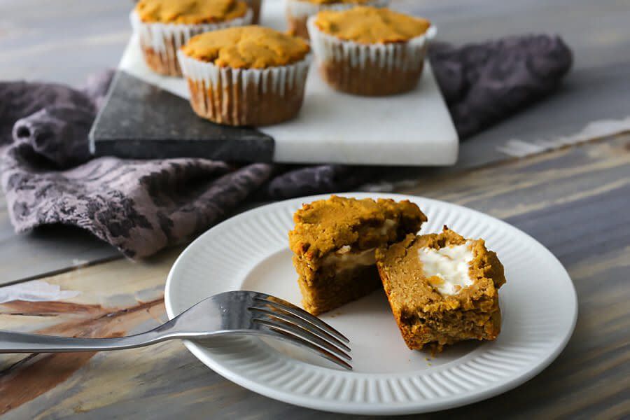 6) Keto Pumpkin Muffins With Cream Cheese Filling