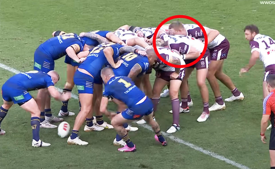 Tom Trbojevic, pictured here packing into the scrum at lock.