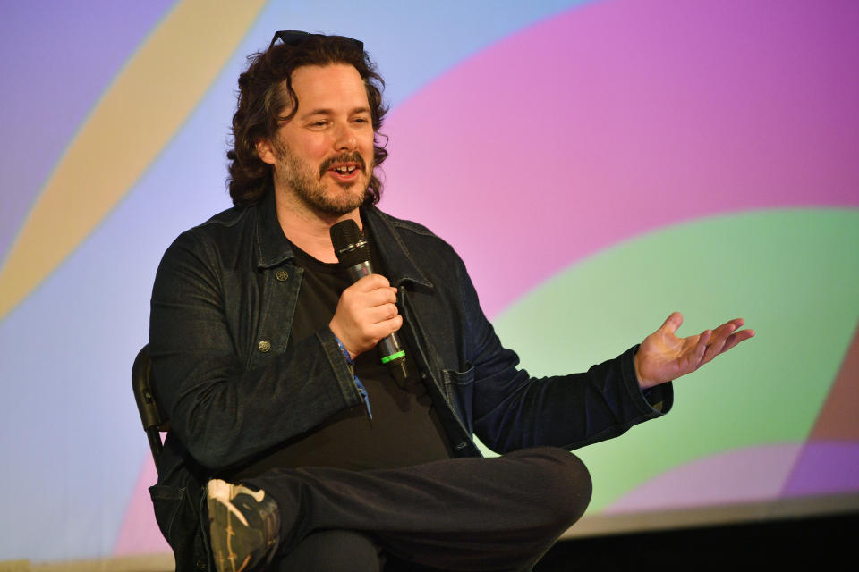 Edgar Wright attends a Q&A prior to a 20th anniversary screening of Shaun of the Dead at Glastonbury 2024