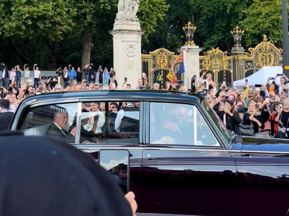 As Charles arrived, some people cheered "long live the king."