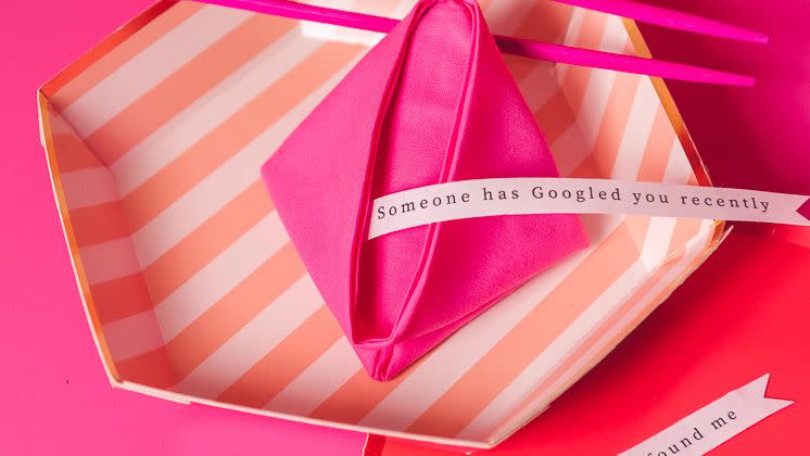 the good fortune napkin, pink