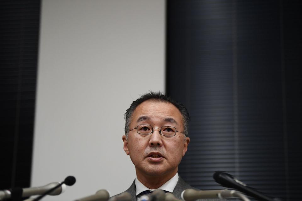 Noriyuki Yamaguchi attends a press conference in Tokyo on December 18, 2019. - A Tokyo court on December 18 awarded 3.3 million yen ($30,000) in damages to journalist Shiori Ito, who accused former TV reporter Noriyuki Yamaguchi of rape in one of the most high-profile cases of the #MeToo movement in Japan. (Photo by CHARLY TRIBALLEAU / AFP) (Photo by CHARLY TRIBALLEAU/AFP via Getty Images)